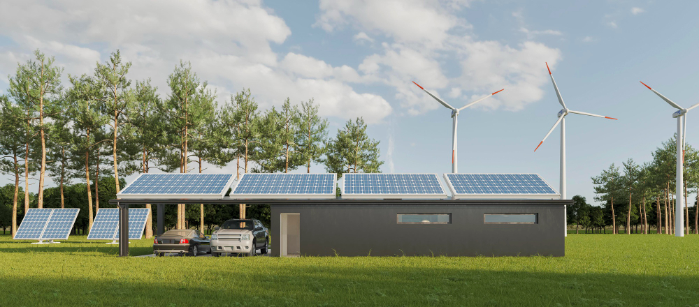 солнечная станция на крыше дома